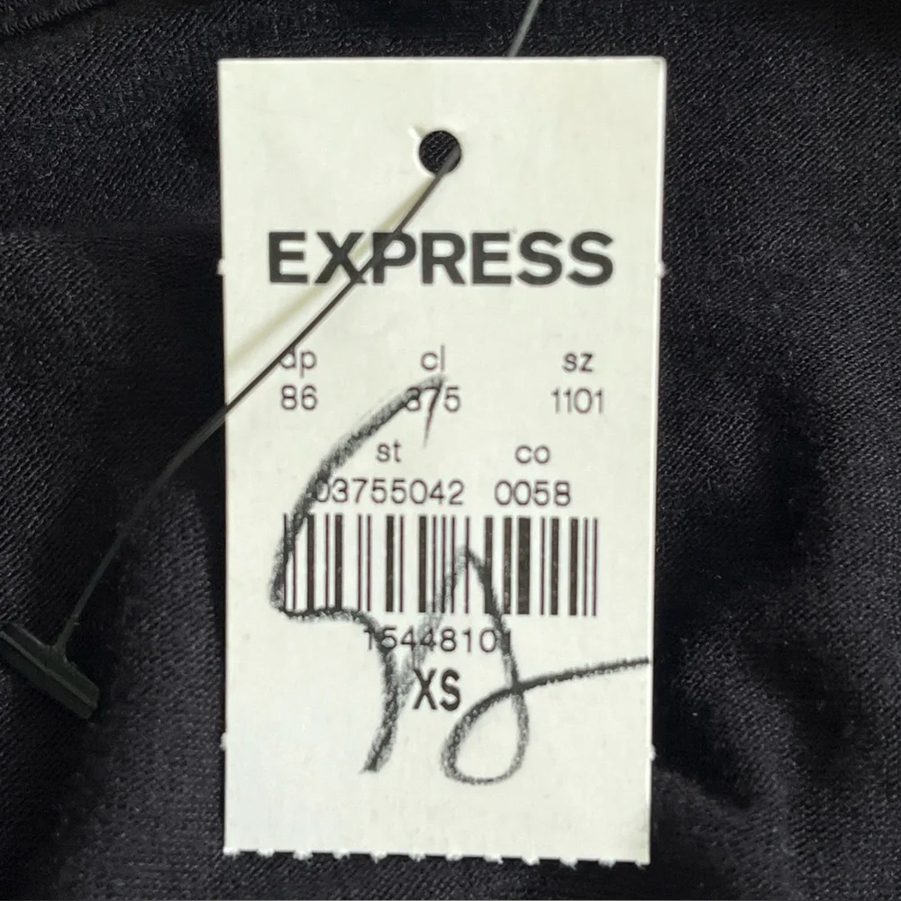 NWT Express One Eleven Strappy Black Tank Top Shirt Size XS Side Slits - Picture 5 of 13